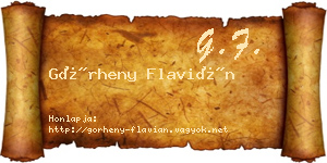 Görheny Flavián névjegykártya